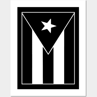 Puerto Rico Black Flag Posters and Art